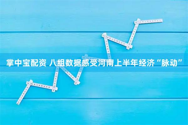 掌中宝配资 八组数据感受河南上半年经济“脉动”