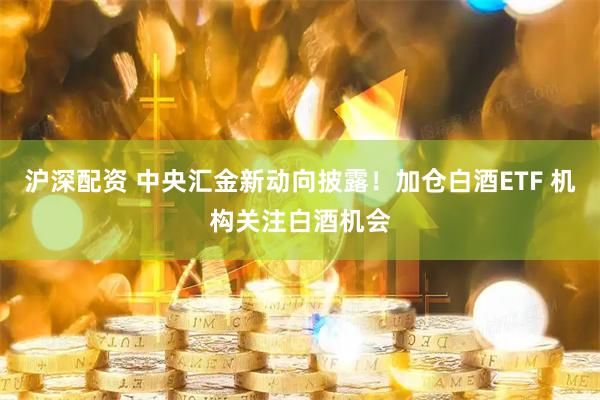 沪深配资 中央汇金新动向披露！加仓白酒ETF 机构关注白酒机会